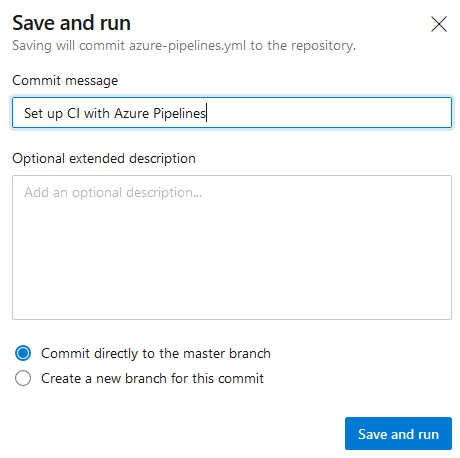 Commit after "Save and run"