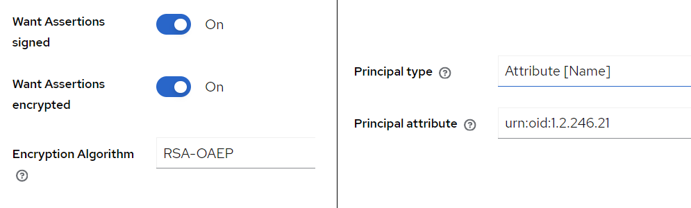 SAML v2.0 extra settings