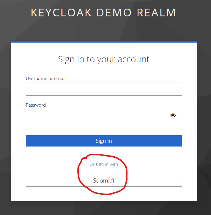 Keycloak login with Suomi.fi