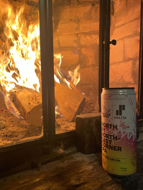 Beer on a fireplace, just chilling