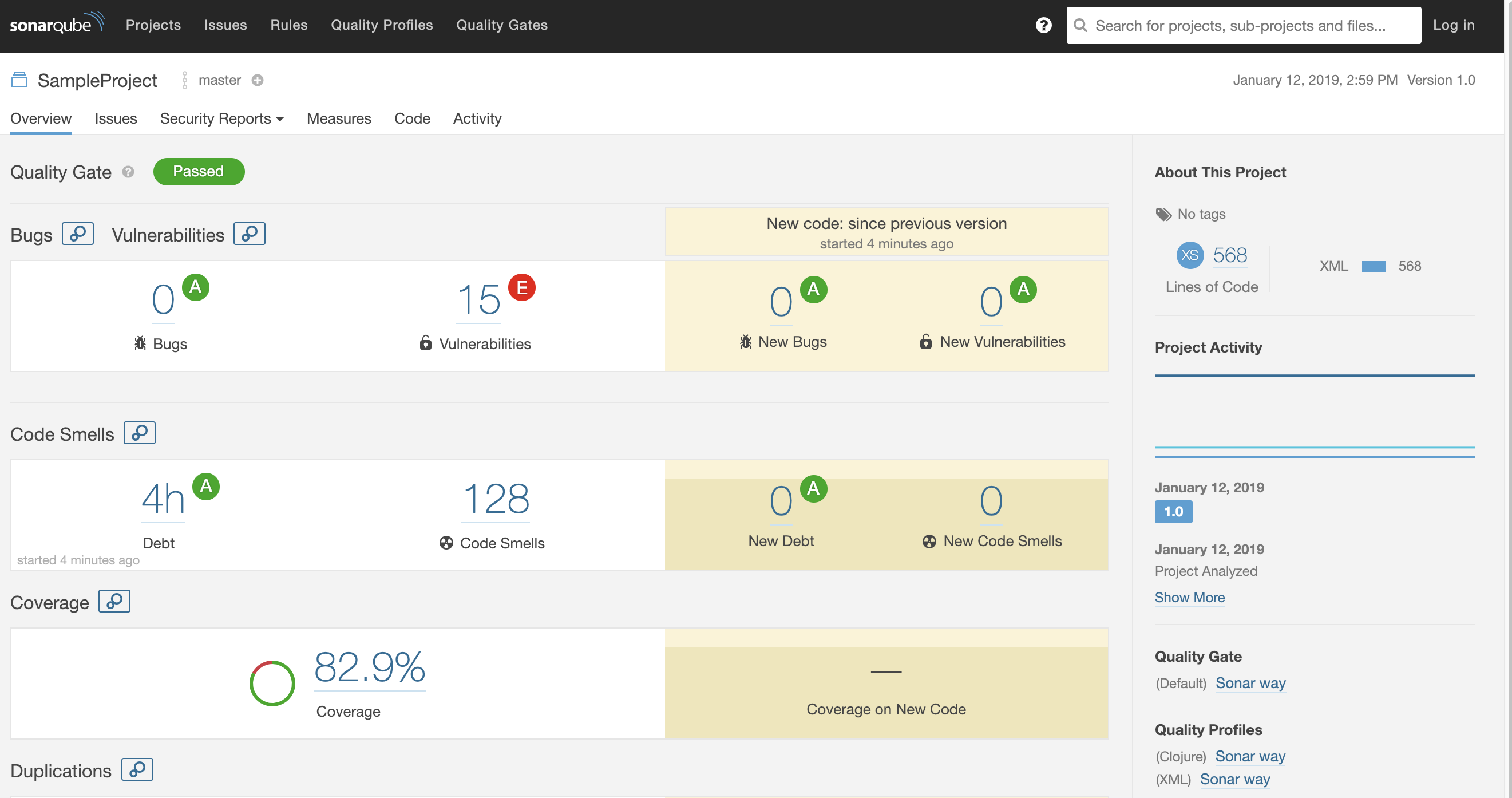 SonarQube GUI