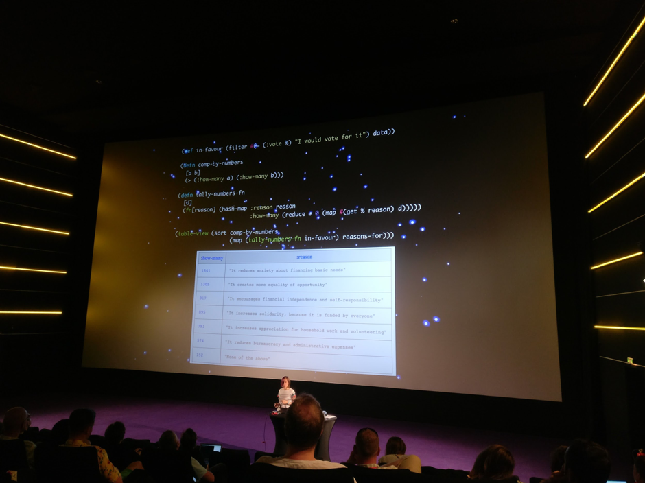 Example showing data processing of an EU basic income survey