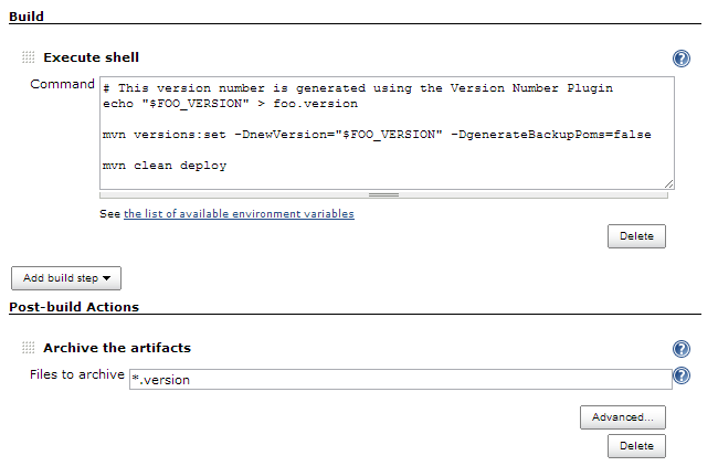 Upstream project configuration