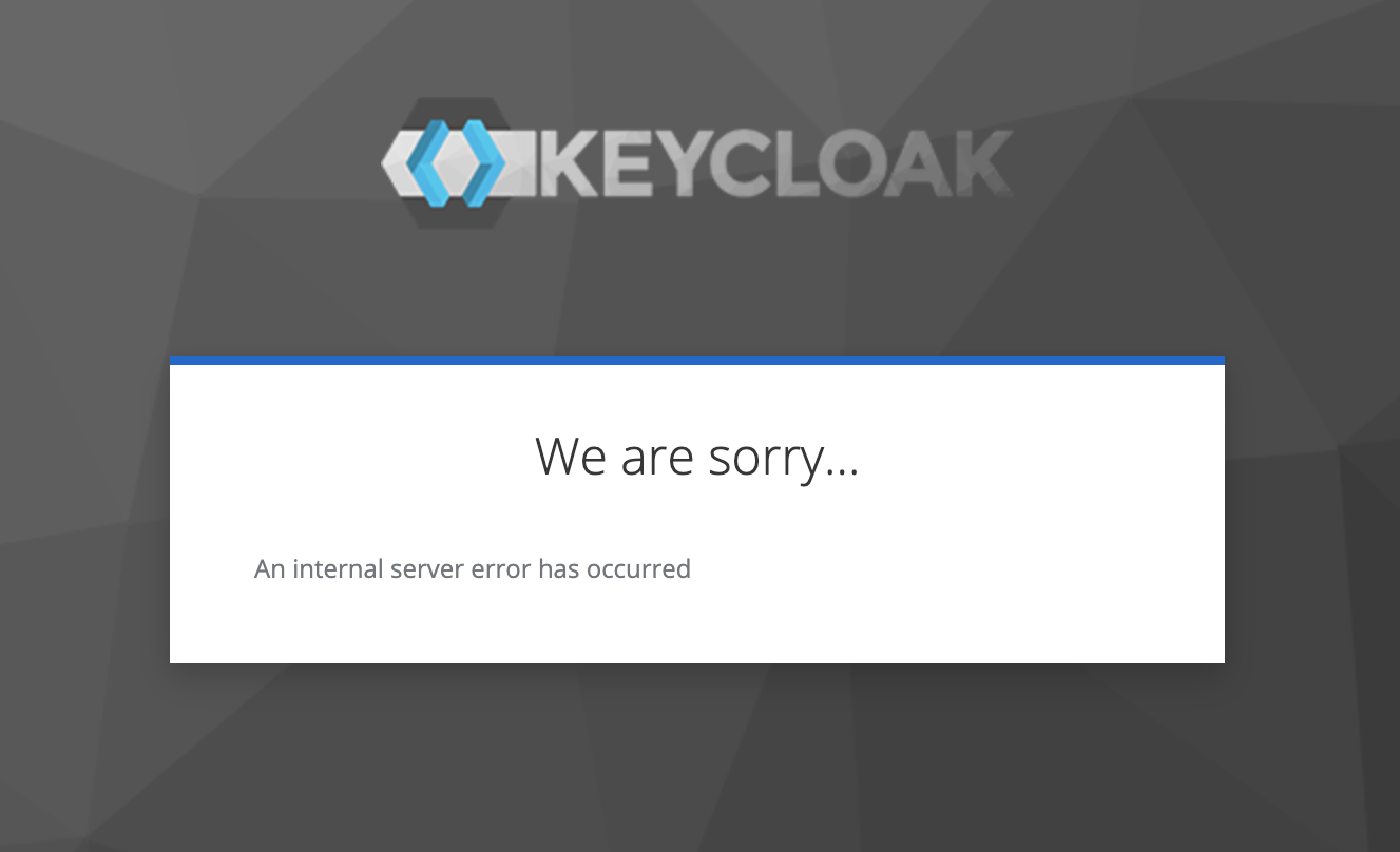 Keycloak internal error