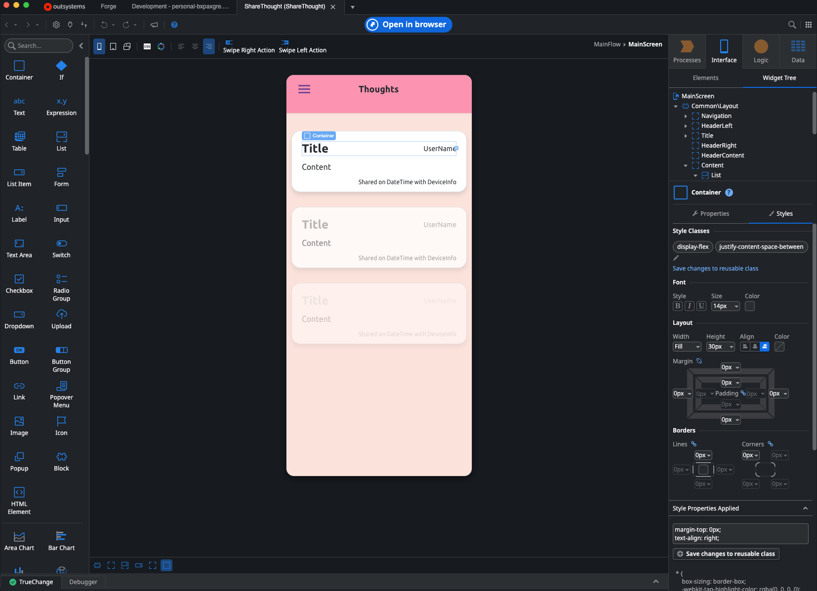 OutSystems Interface