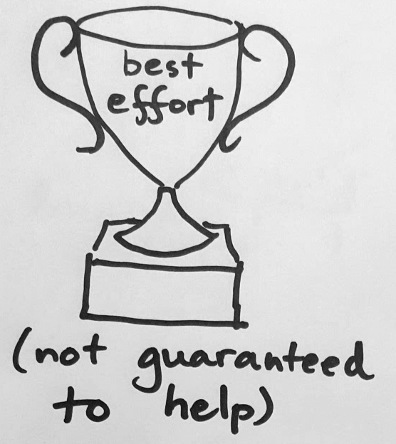 best effort - not guaranteed to help