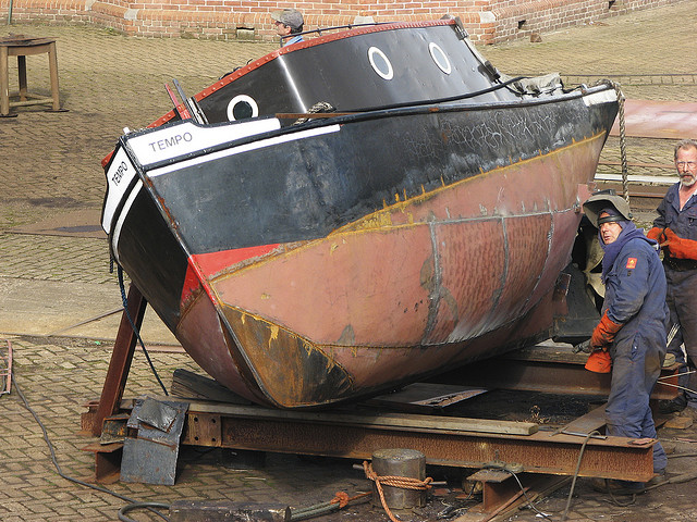 Fixing a boat